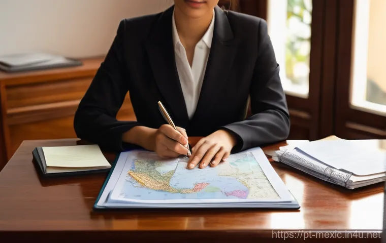 멕시코 이민 절차 - **Prompt 1: Visa Application & Planning**
    "A thoughtful Portuguese woman, in her late 20s, with ...