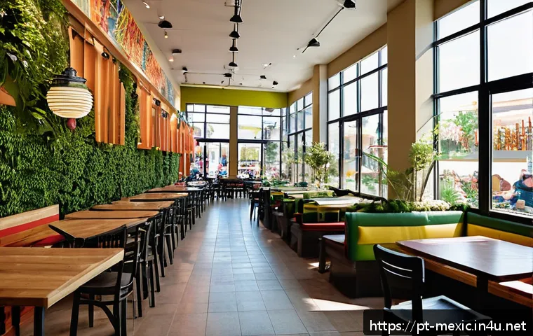 멕시코에서 쇼핑몰 추천 - A vibrant, modern Mexican shopping mall food court scene at Centro Santa Fe, featuring diverse culin...